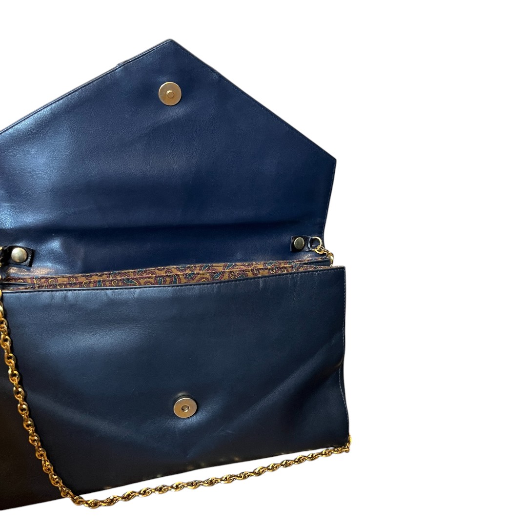 borsa blu tracolla oro-Photoroom (4) Borsa in pelle blu con tracolla oro