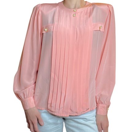 camicia in seta rosa