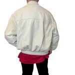 Bomber in pelle beige Think Pink