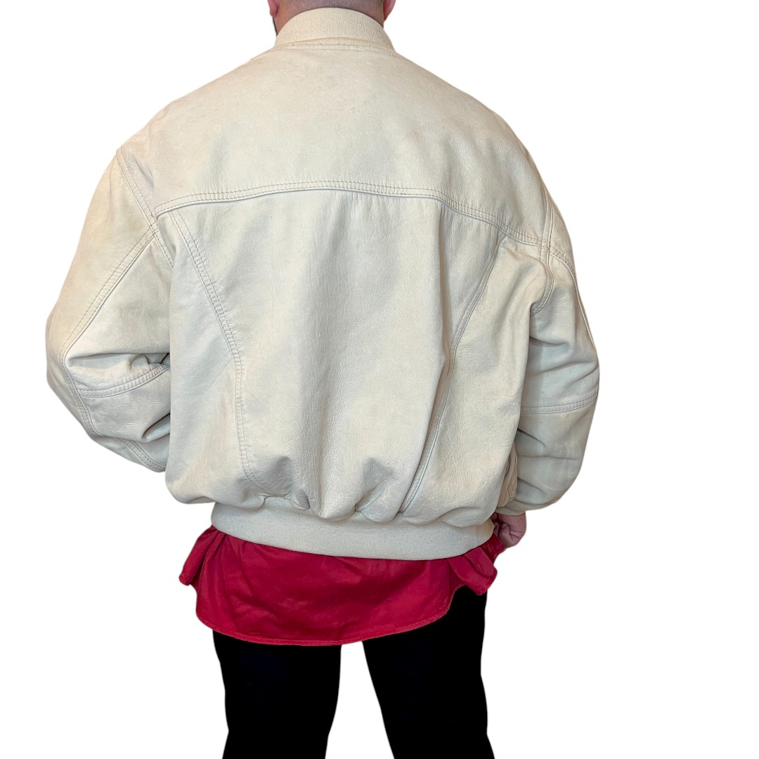 giacca pelle beige-Photoroom (1) Bomber in pelle beige Think Pink