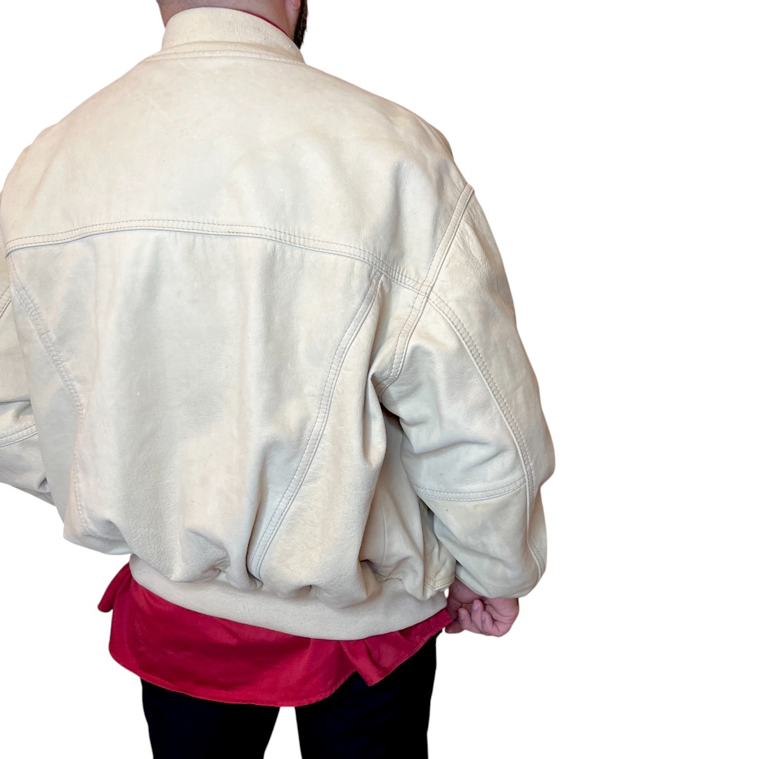 giacca pelle beige-Photoroom (2) Bomber in pelle beige Think Pink