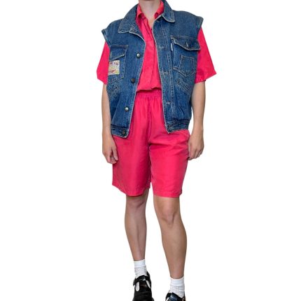 Tuta in seta fucsia