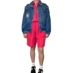 Tuta in seta fucsia