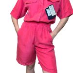 Tuta in seta fucsia