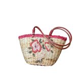 Borsa in paglia con fiori