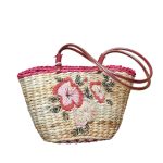 Borsa in paglia con fiori