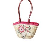 Borsa in paglia con fiori
