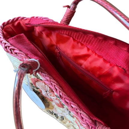 Borsa in paglia con fiori