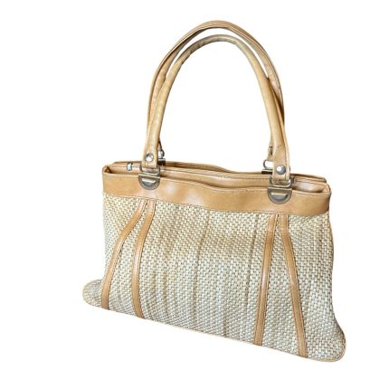 Borsa in paglia e pelle