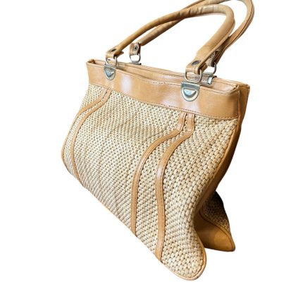 Borsa in paglia e pelle