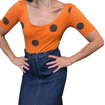 Body arancio a pois neri