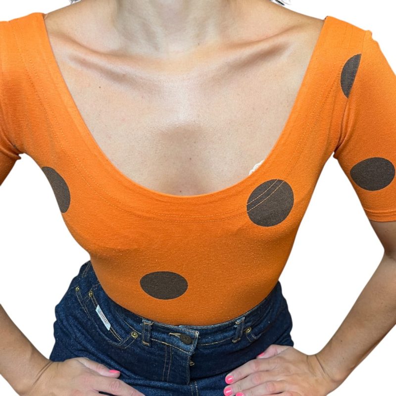 Body arancio a pois neri