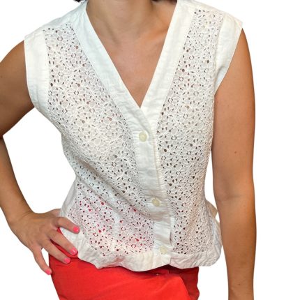Gilet in pizzo bianco