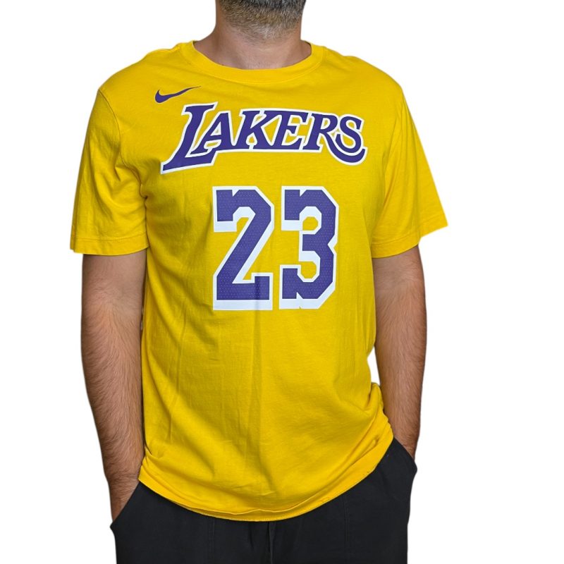 T-shirt gialla Lakers Nike