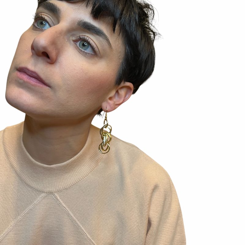 Orecchini pendenti oro cerchietti