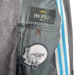 Blazer grigio con inserti azzurri