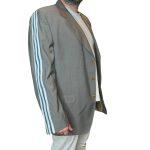 Blazer grigio-verde con inserti verdi