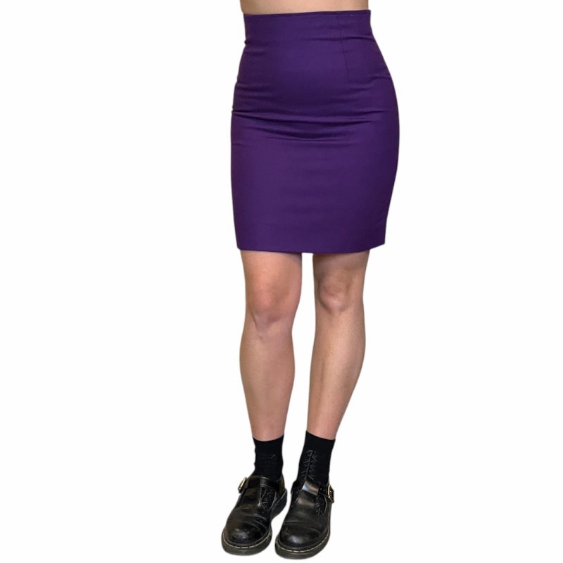 Mini gonna in lana viola
