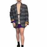 Mini gonna in lana viola
