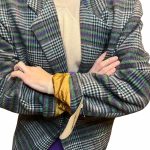 Blazer a quadri viola e verde Mash