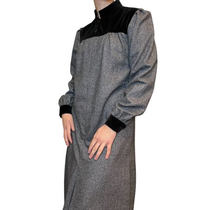 Abito vintage - 100% lana - grigio e nero
