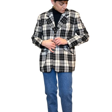 Stefanel - Blazer vintage - quadri bianco e nero