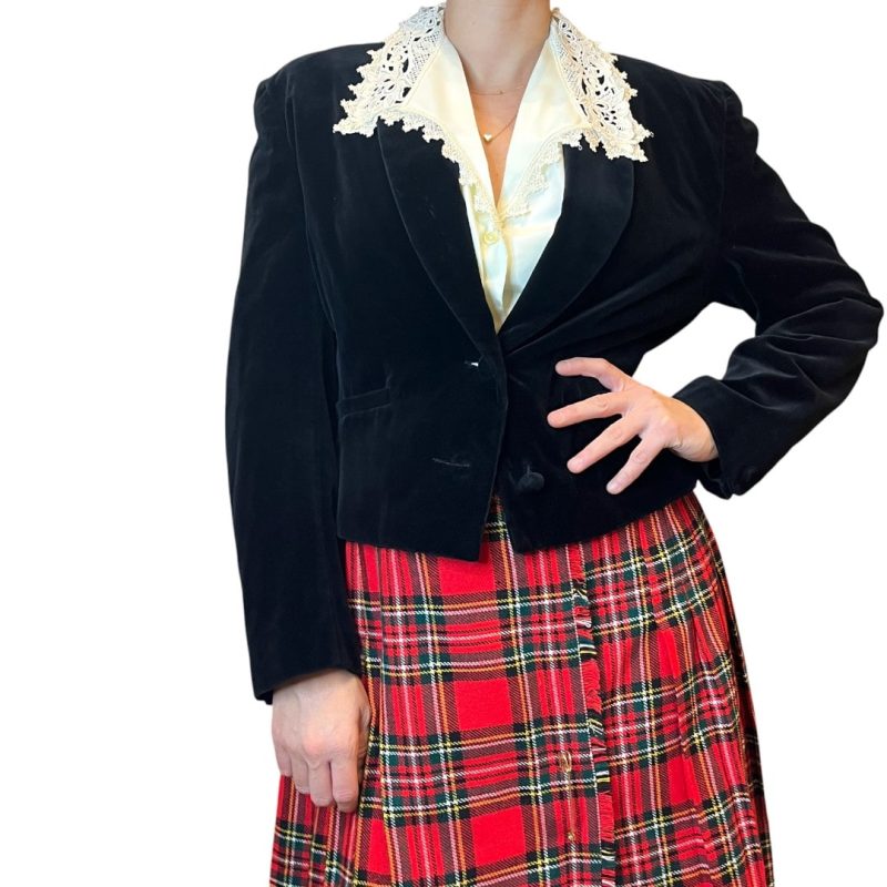Blazer vintage - velluto nero