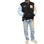 Bomber vintage bianco e nero