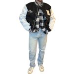 Bomber vintage bianco e nero