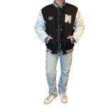 Bomber vintage bianco e nero