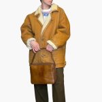 Borsa vintage - vera pelle marrone - effetto pitonato