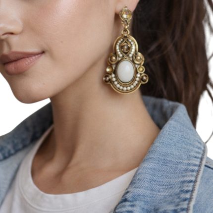 Orecchini vintage - oro e bianco