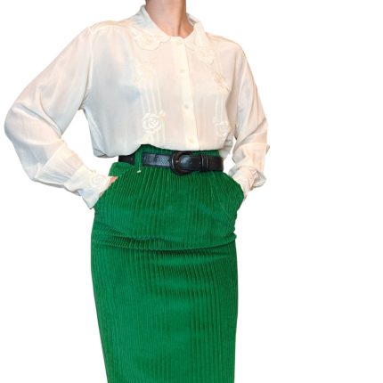 Cintura vintage - vera pelle blu