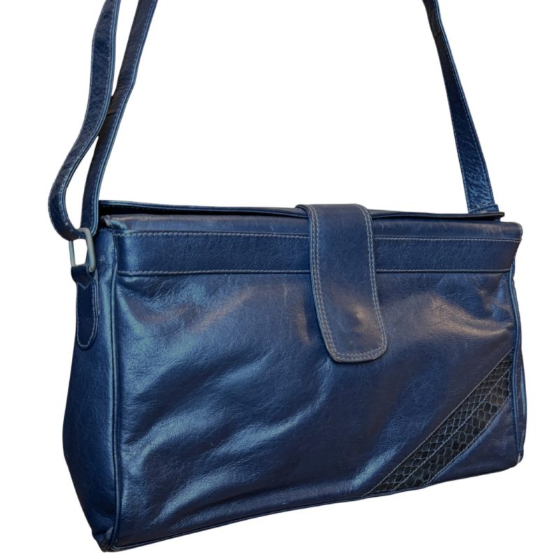 Borsa vintage - vera pelle blu