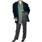 Trench double face - lana e cotone - fango