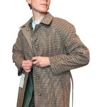 Trench double face - lana e cotone - fango