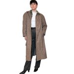 Trench double face - lana e cotone - fango