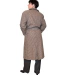 Trench double face - lana e cotone - fango