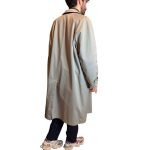 Trench double face - lana e cotone - grigio e blu
