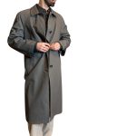 Trench double face - lana e cotone - grigio scuro