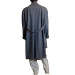 Trench double face - lana e cotone - grigio scuro