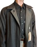 Trench double face - lana e cotone - grigio scuro