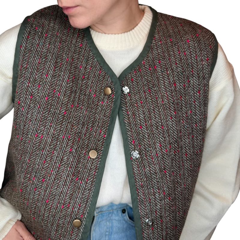 Vintage Groove Sartoriale - Gilet double face - verde scuro - lungo