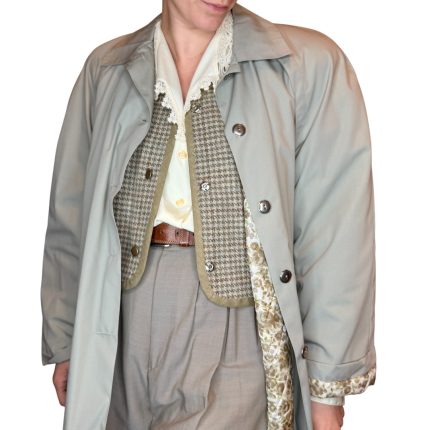 Trench grigio - con imbottitura floreale