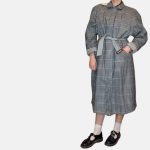 Trench double face - misto cotone - grigio e blu