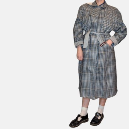 Trench double face - misto cotone - grigio e blu