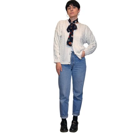 Cardigan intrecciato bianco