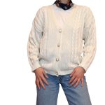 Cardigan intrecciato bianco