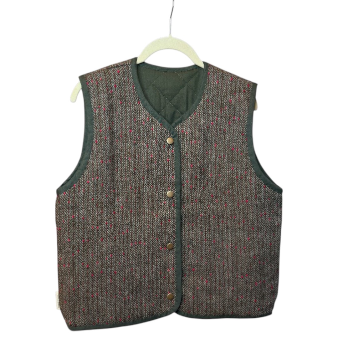 VERDE SCURO LUNGO (2) Vintage Groove Sartoriale - Gilet double face - verde scuro - lungo