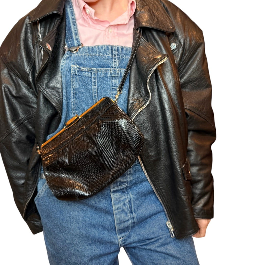 Borsa vintage - vera pelle nera